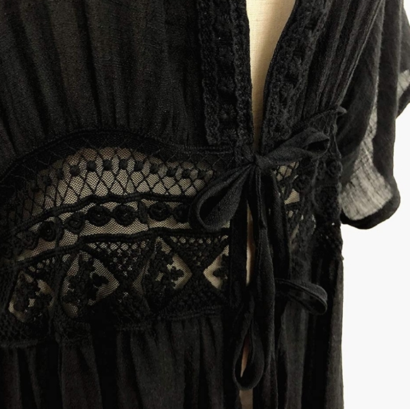 New Boho Lace Maxi Kimono Duster Cardigan Cover Up - Picture 6 of 10